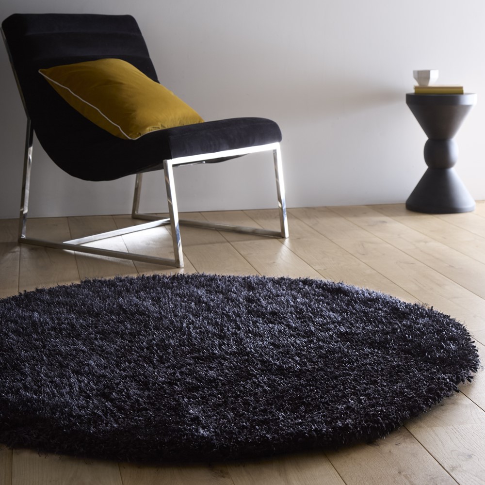 Chicago Shaggy Rugs in Black